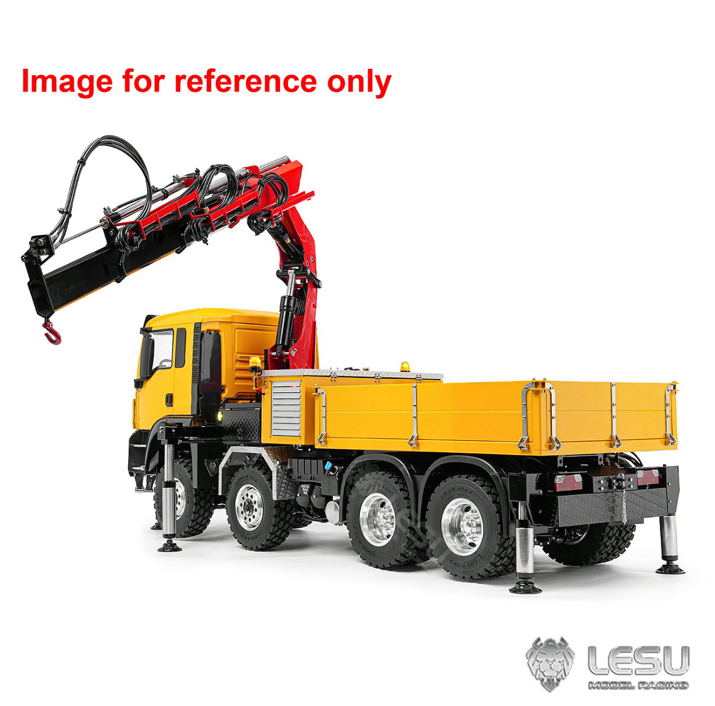 LESU Z0082 1/14 Metal 8X8 RC Hydraulic Crane Truck 3 Speed Remote Control Lorry Model 7CH Valves 6 Outriggers Light Sound Axle Diff Lock
