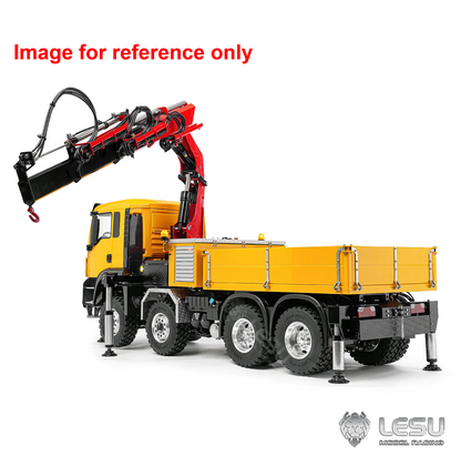 LESU Z0082 1/14 Metal 8X8 RC Hydraulic Crane Truck 3 Speed Remote Control Lorry Model 7CH Valves 6 Outriggers Light Sound Axle Diff Lock