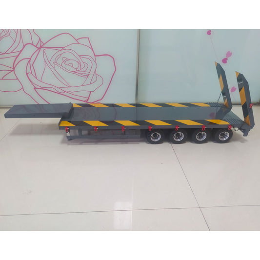 IN STOCK Metal Semi-trailer 4-Axle Trailer for 1/14 RC Tractor Truck Remote Control Car Hobby Model DIY Toy Accessory Assembled Painted