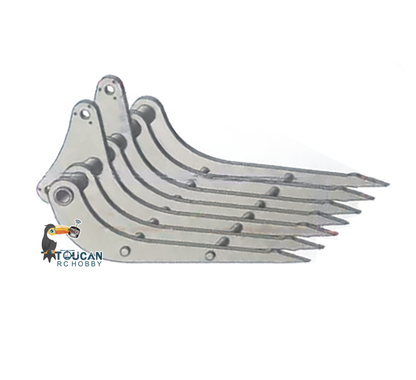 Toucan Model Metal Hydraulic Shear Scissor Rake Bucket Ripper Scarifier for 1/8 RC Excavator Remote Control Tracked Digger C390F C395 C374 PC1250