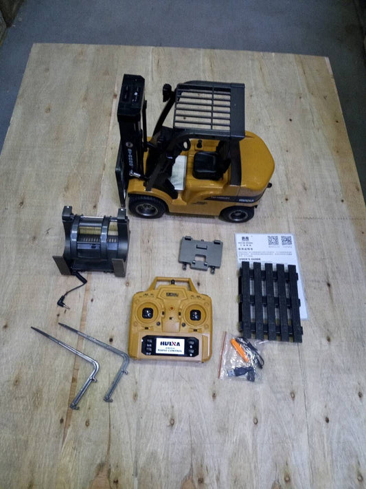 TOUCAN RC HOBBY Fast Free Shipping Second Hand EU Stock HIUNA 577 1/14 Electric Lifting Remote Control Forklift Model RC Construction Vehicle Battery Light Sound Effect Battery