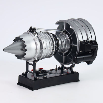 TECHING DIY Electric Metal Aircraft Turbofan Engine Kits Unassembled Model Mechanical Art Desktop Ornament DM121 Battery
