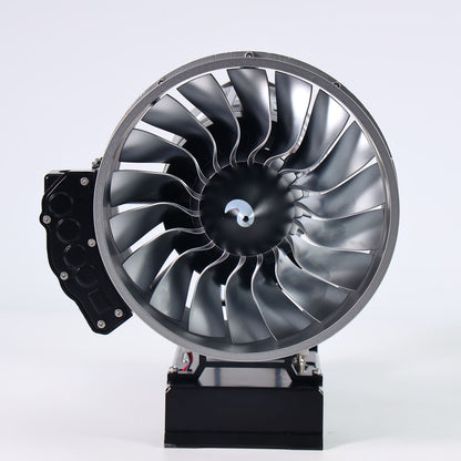TECHING DIY Electric Metal Aircraft Turbofan Engine Kits Unassembled Model Mechanical Art Desktop Ornament DM121 Battery