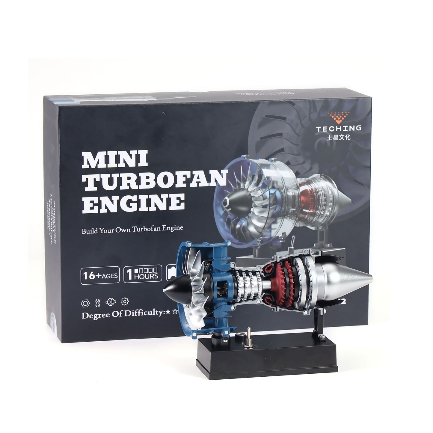 Mini Metal Aero Turbofan Engine DM122 TECHING DIY Electric Model Collectible Decoration DM122 170+ Parts Manual Assembly Kits