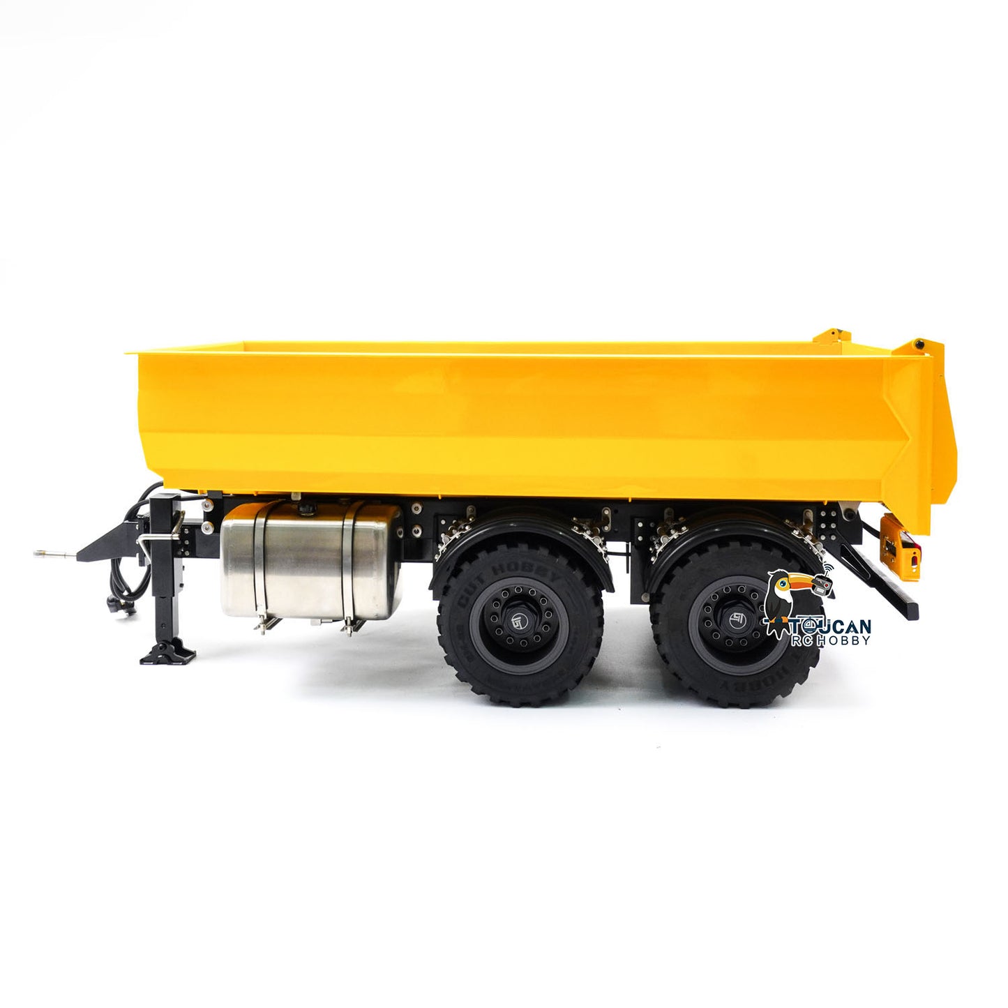 1/14 2 Axels Metal RC Hydraulic Dump Trailer Truck W/ Support Leg for LR914 PRO Remote Control Wheeled Excavator Digger Model