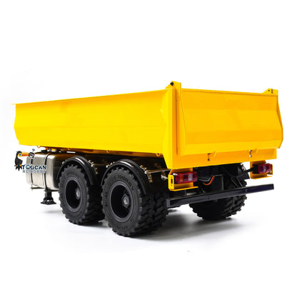 1/14 2 Axels Metal RC Hydraulic Dump Trailer Truck W/ Support Leg for LR914 PRO Remote Control Wheeled Excavator Digger Model
