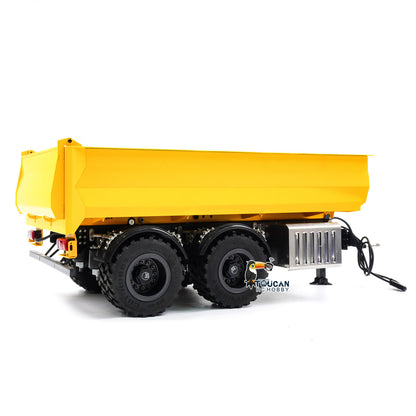 1/14 2 Axels Metal RC Hydraulic Dump Trailer Truck W/ Support Leg for LR914 PRO Remote Control Wheeled Excavator Digger Model