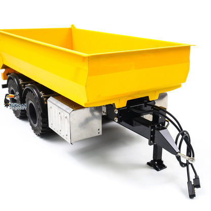 1/14 2 Axels Metal RC Hydraulic Dump Trailer Truck W/ Support Leg for LR914 PRO Remote Control Wheeled Excavator Digger Model