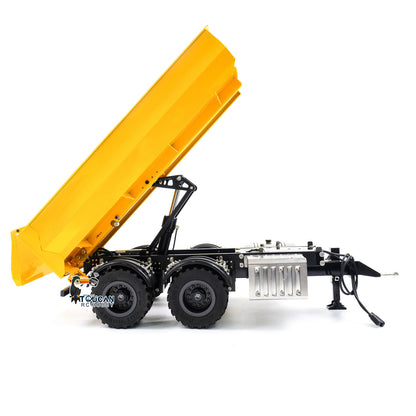CUT Model 1/14 Metal 2-Axle RC Hydraulic Dump Trailer Air Suspension Light Manual Support Leg for LR914 PRO Remote Control Wheeled Excavator Digger Model