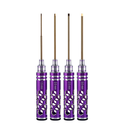 Metal Hex Nut Flathead Driver Socket Screwdriver Set 4pcs Tool Kit for RC Truck Car Drone Remote Control Crawler