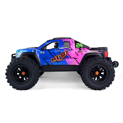 ZD Racing 1/7 Remote Control Big Tire Truck MX-07 Hobbywing Brushless 160A ESC Metal Shock Absorber AWD High Speed RC Model Car