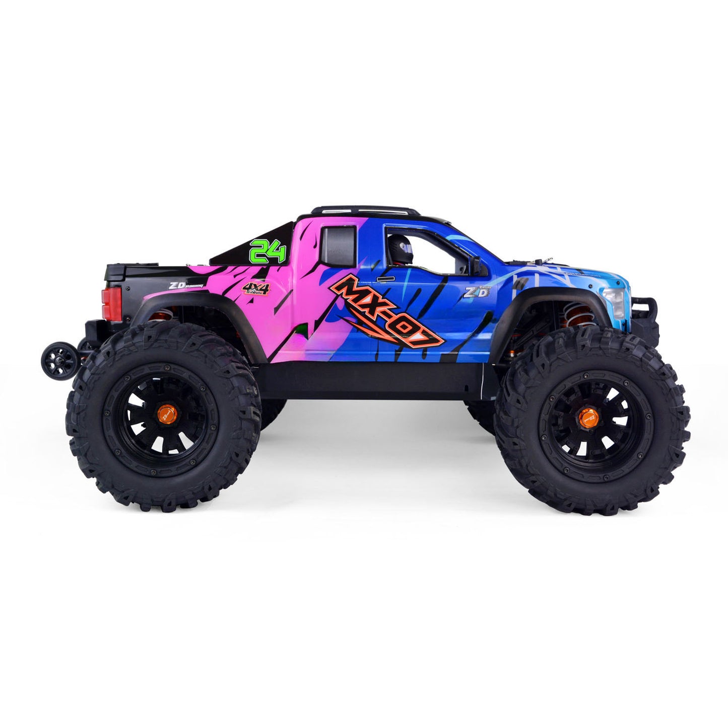ZD Racing 1/7 Remote Control Big Tire Truck MX-07 Hobbywing Brushless 160A ESC Metal Shock Absorber AWD High Speed RC Model Car