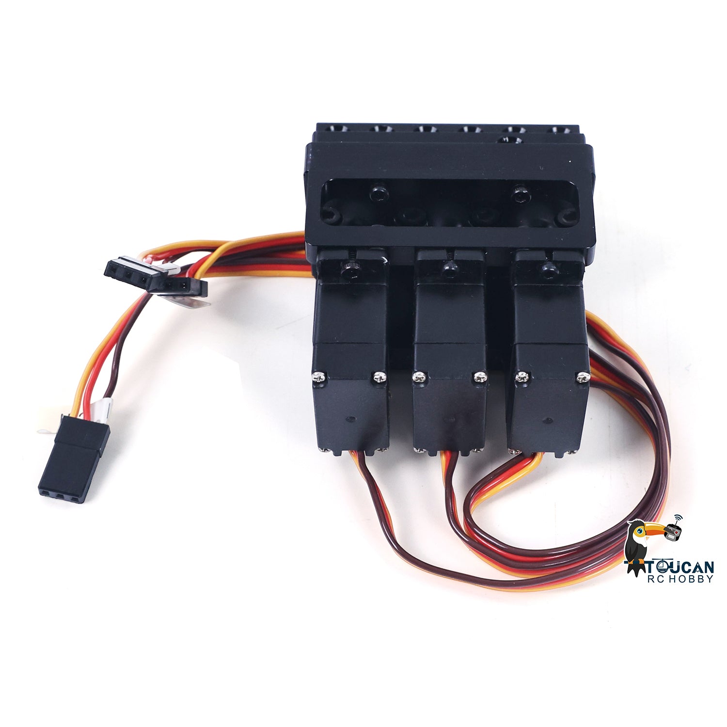 DoubleE 1/14 Volvo EC160E RC Hydraulic Excavator 3-Way Servo Valve Unit Closeup