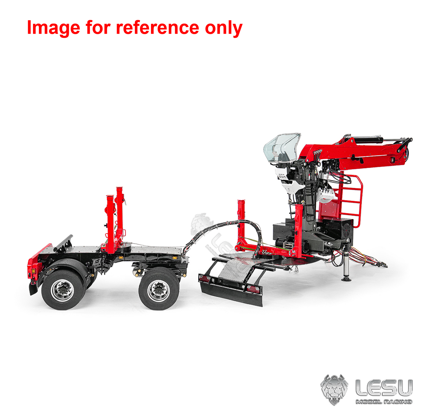 LIMITED-TIME SALE IN Stock LESU A0052 1/14 Metal Hydraulic RC Timber Transport Truck Mounting Base with 8CH Reversing Valve Grapple 360 Degree Crane 2Axles Trailer