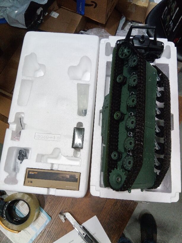 Second Hand US Stock Fast Free Shipping 2.4G Henglong 1/16 7.0 3878 Plastic Soviet KV-1 RTR RC Tank Model BB IR Smoke Metal Barrel