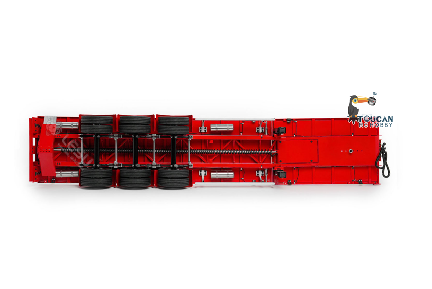 TOUCAN RC HOBBY LESU A0050 Metal 3Axles Extendable Flatbed Semi Trailer Manual Support Legs for 1/14 RC Tractor Truck RC Loader DIY Model