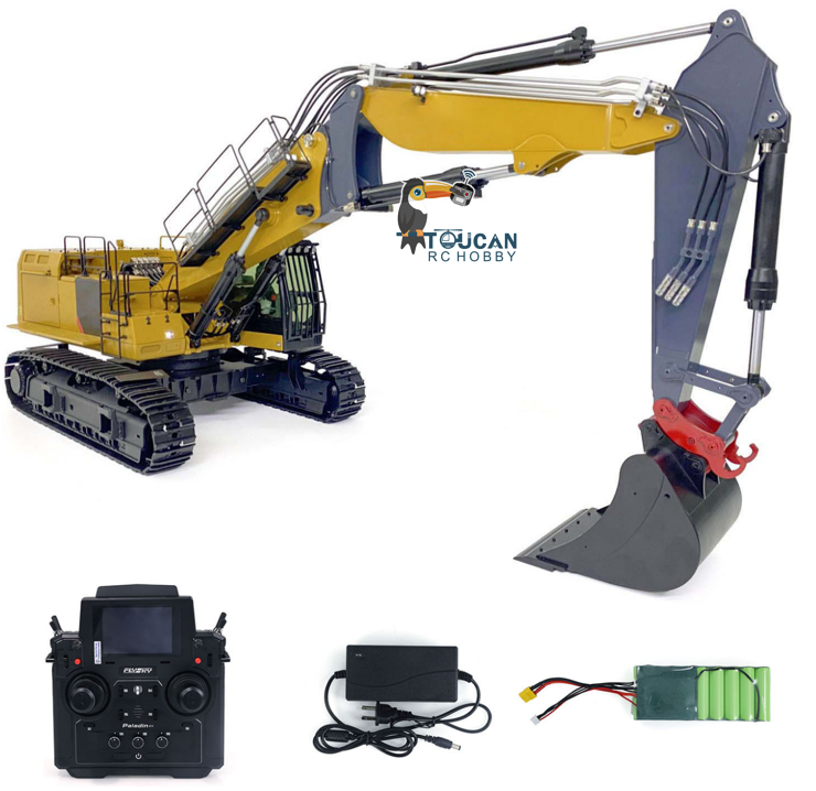 Toucanhobby C374 1/14 Metal RC Hydraulic RTR Demolition Excavator 3 Arms Cabin Lift 6 Way Valve PL18EV Controller Light Sound for Collectors