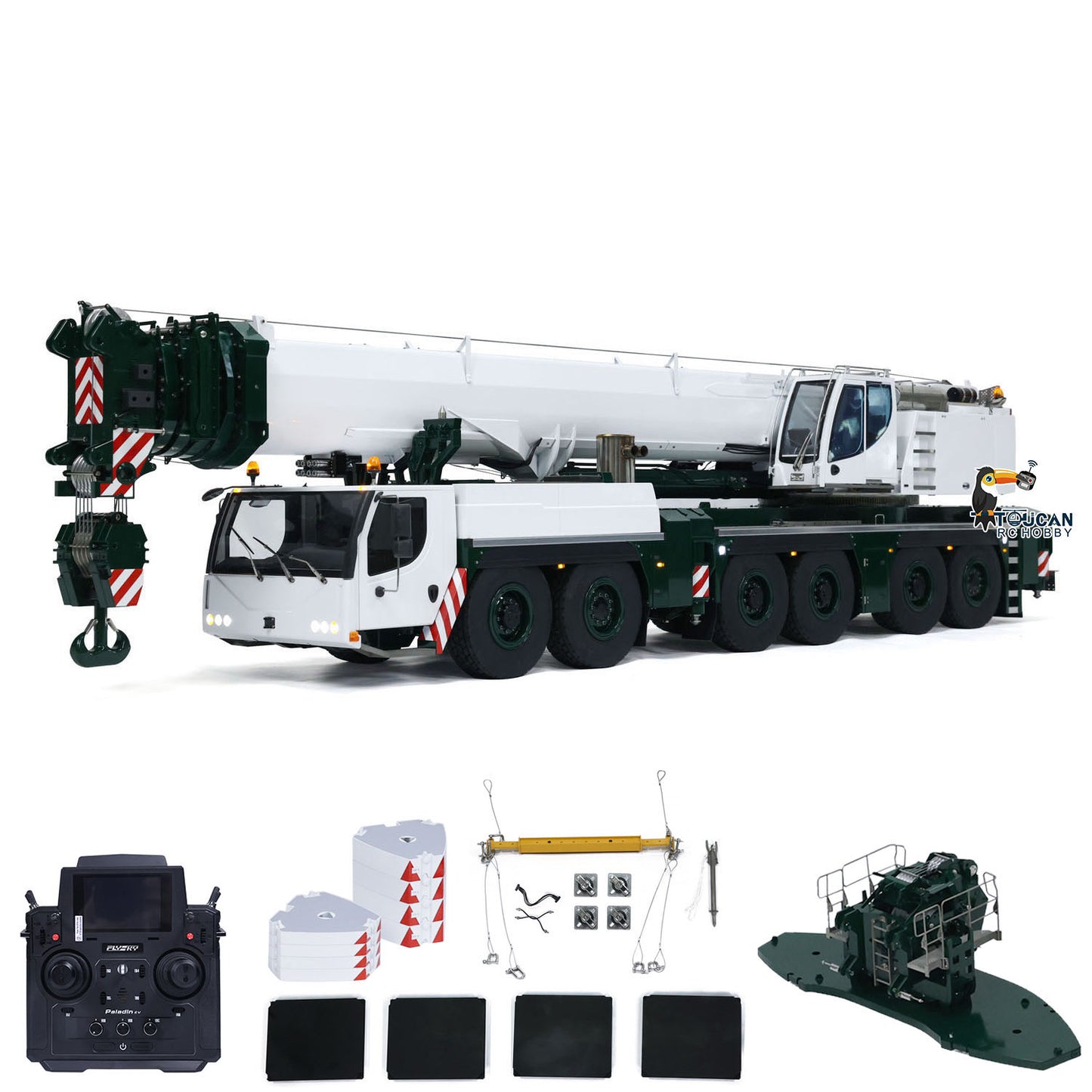 Eyewhale D1350 LTM1350 1/14 Metal RC Hydraulic Mobile Crane Truck PNP Heavy Construction Vehicle