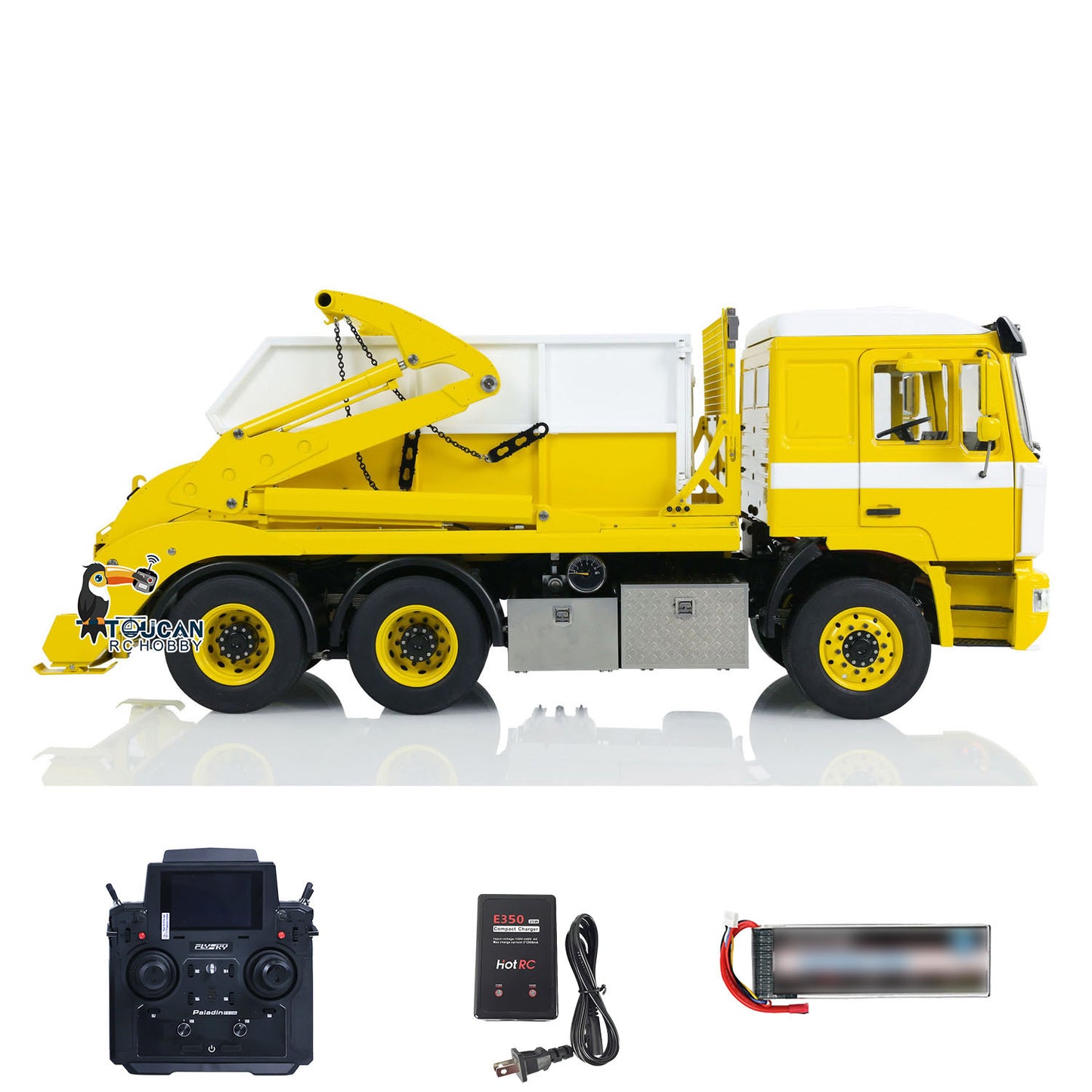 metal loader tipper F2000 6X4 hydraulic swing arm light sound full package
