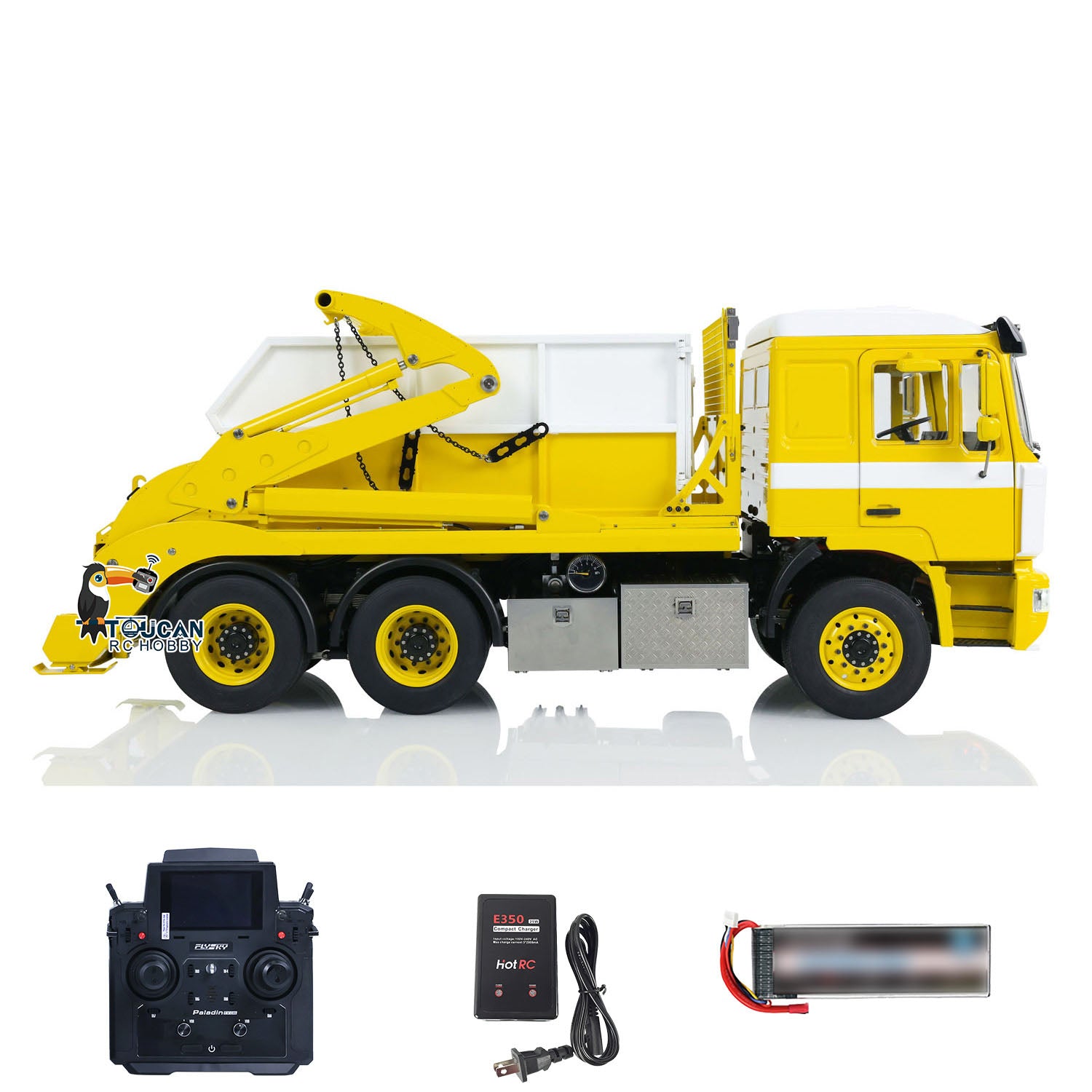 metal loader tipper F2000 6X4 hydraulic swing arm light sound full package
