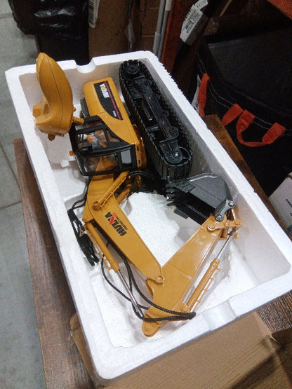 Fast Free Shipping Second Hand US Stock HUINA 1535 1/14 Electric RC Excavator Remote Control Digger Sound Light Effects for Construction Vehicle Enthusiast