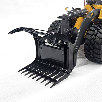 TOUCAN RC HOBBY MTModel Metal Tiltable Dozer Blade Reversible Bucket Fork Root Rake Sorting Grapple for 1/14 WA480 E260L Remote Control Loader DIY Parts