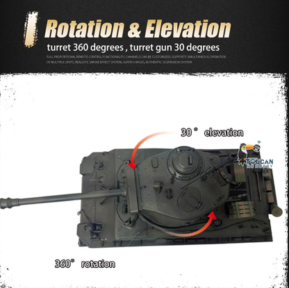 TOUCAN RC HOBBY CoolBank Sherman M4A3E8 RTR 1/16 Full Metal Chassis RC Tank Fury Barrel Type IR BB Edition 360 Degrees Turret Rotation Recoil Barrel Smoke