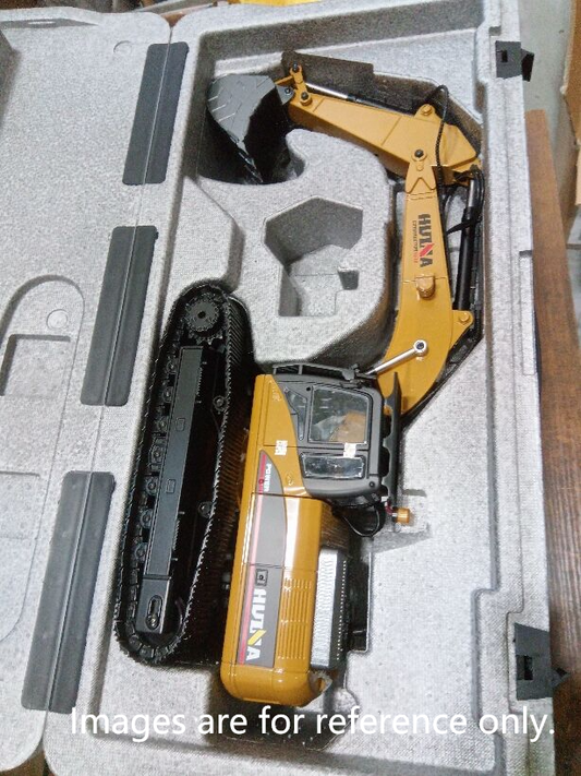 Second Hand US Stock HUINA New Upgrade 580 1/14 Metal Excavator Model Engineering Vehicle Electric Ball Grabber 360 Rotating Shear Claw Sound Lights