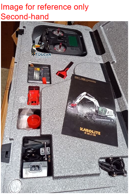 Second Hand US Stock KABO 1/18 RC Hydraulic Excavator K961-100S Motor ESC Servos Light Set ST8 Remote Controller Battery Manual Quick-Release Ripper Breaker Grapple