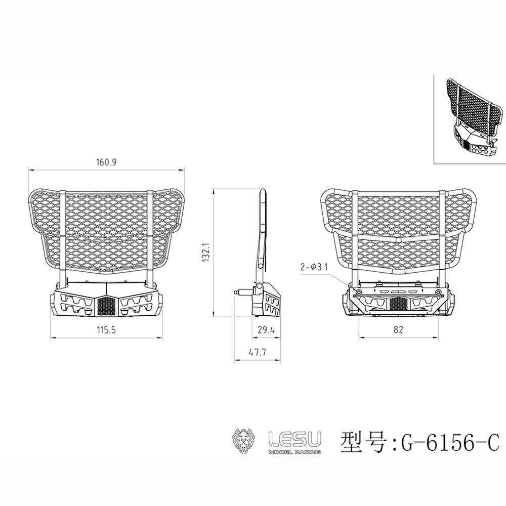 Metal Front Bumper Parts for 1/14 DIY TAMIYA BZ 3363 1851 RC Tractor Truck Radio Controlled Lorry Car 3348 Dumper Model