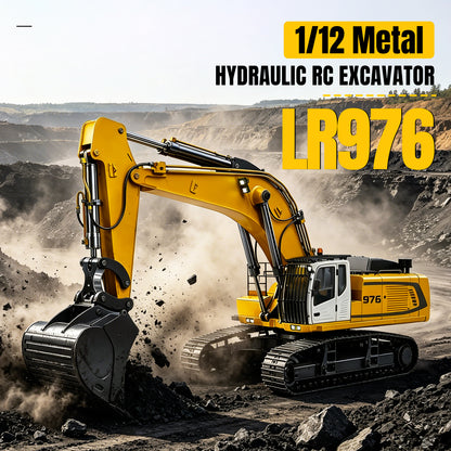 TOUCAN RC HOBBY LR976 1/12 Metal RTR RC Hydraulic Excavator 6-Way Valve Dual Pump Brushless Motor Quick Coupler PL18EV Lite Controller Smoke Light Sound