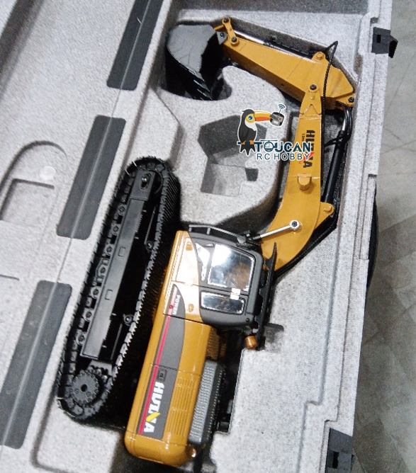 Free Shipping Second Hand US Stock HUINA New Upgrade 580 1/14 Metal Excavator Model Engineering Vehicle Electric Ball Grabber 360 Rotating Shear Claw Sound Lights