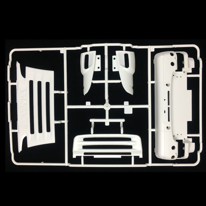 DIY Parts Plastic Gearbox Side Skirt Car Shell Cabin Battery Box Front Face Parts Bumper Second Plate Rear View Mirror Light Mudguard Sticker for 1/14 HH Tractor Truck Model