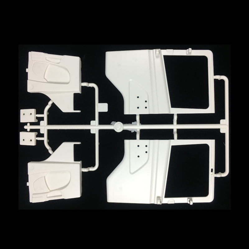 DIY Parts Plastic Gearbox Side Skirt Car Shell Cabin Battery Box Front Face Parts Bumper Second Plate Rear View Mirror Light Mudguard Sticker for 1/14 HH Tractor Truck Model