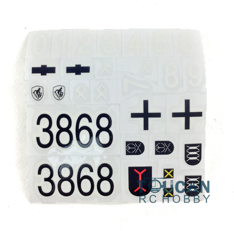 TOUCAN RC HOBBY Rear Rack Turret machine Gun Shield Plastic Accessories Pack Chassis Spare Part Decal For HL 1/16 3868 RC Tank Vehicle Model