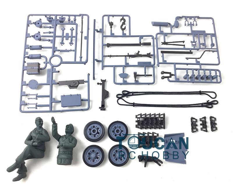 TOUCAN RC HOBBY Rear Rack Turret machine Gun Shield Plastic Accessories Pack Chassis Spare Part Decal For HL 1/16 3868 RC Tank Vehicle Model