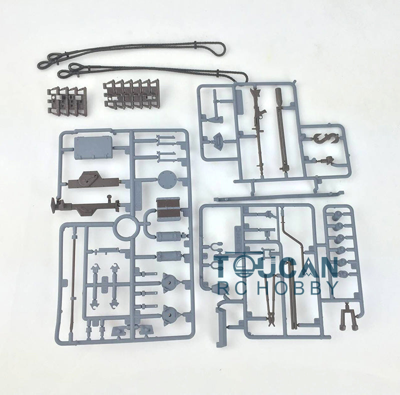 TOUCAN RC HOBBY Rear Rack Turret machine Gun Shield Plastic Accessories Pack Chassis Spare Part Decal For HL 1/16 3868 RC Tank Vehicle Model