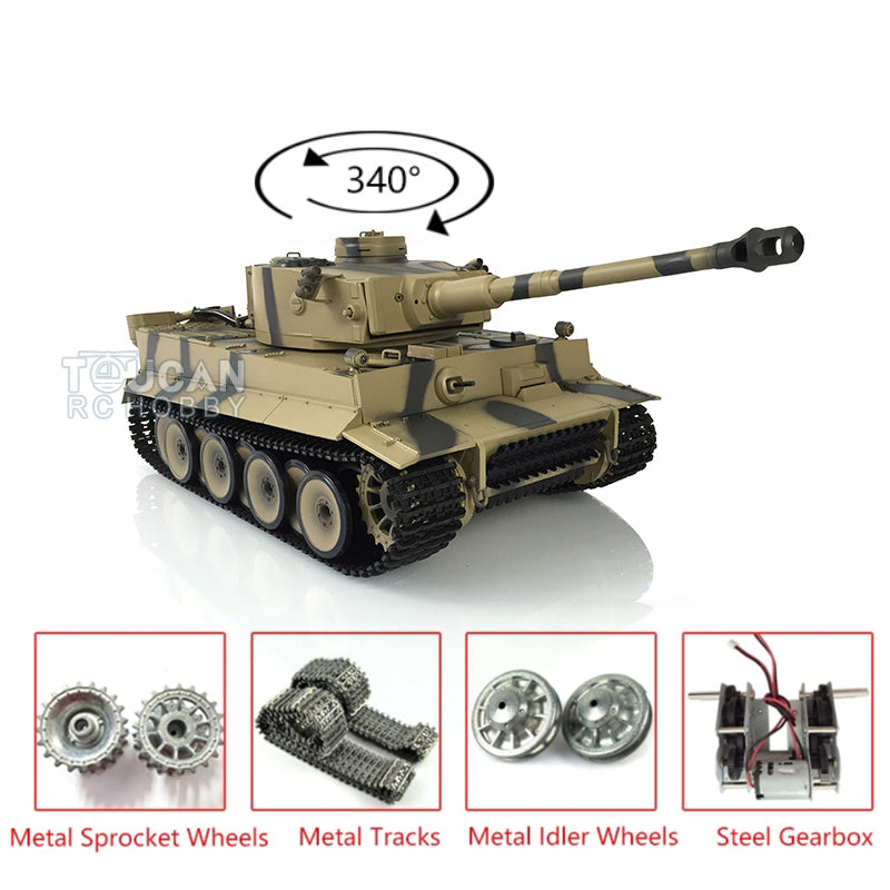 Henglong 1/16 7.0 Upgraded Metal 3818 German Tiger I RTR RC Tank Infrared Combat BB Unit