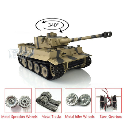 Henglong 1/16 7.0 Upgraded Metal 3818 German Tiger I RTR RC Tank Infrared Combat BB Unit