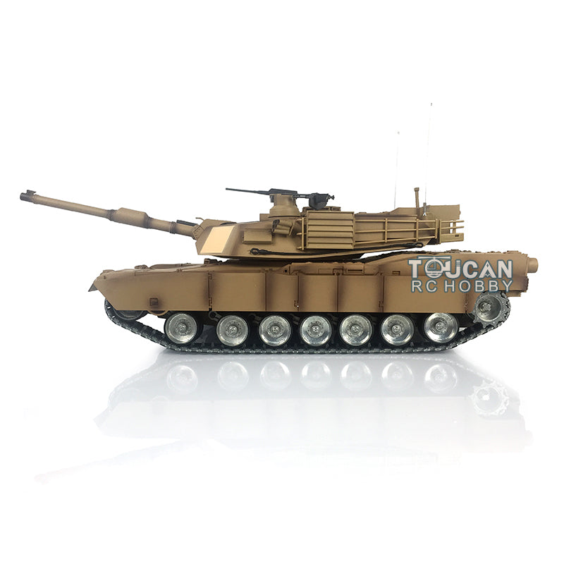 TOUCAN RC HOBBY Henglong 1/16 TK7.0 USA Abrams M1A2 RTR RC Tank 3918 with 360 Degrees Turret Barrel Recoil BB IR Metal Double Rubber Pads Tracks Sprockets Idlers Road Wheels