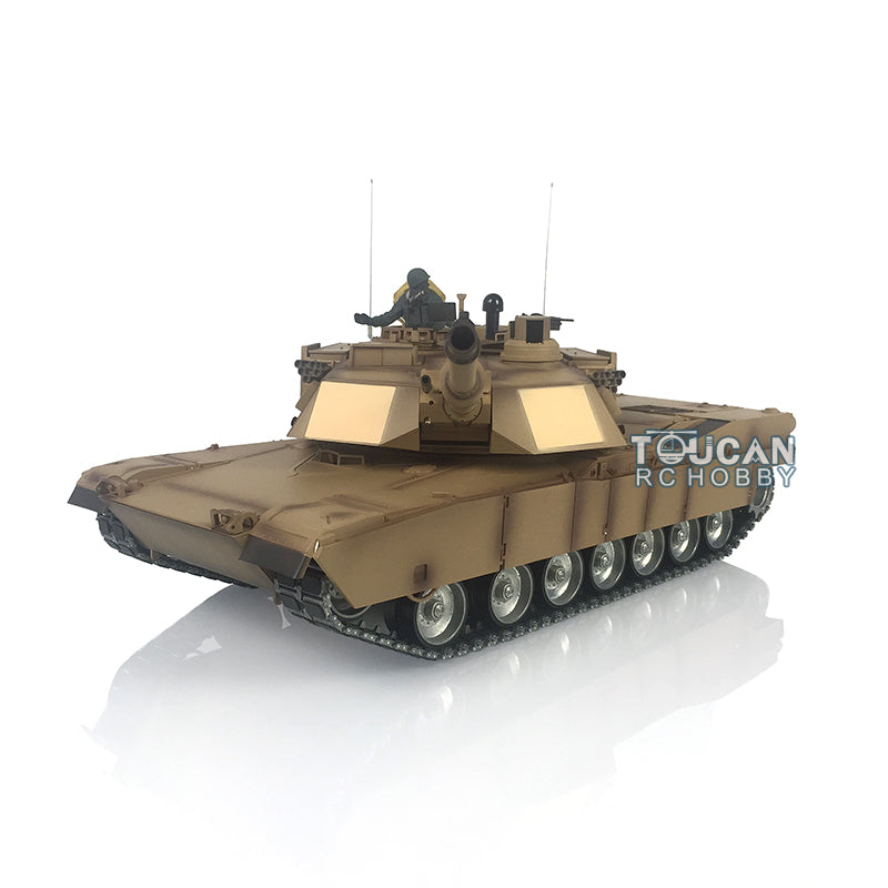TOUCAN RC HOBBY Henglong 1/16 TK7.0 USA Abrams M1A2 RTR RC Tank 3918 with 360 Degrees Turret Barrel Recoil BB IR Metal Double Rubber Pads Tracks Sprockets Idlers Road Wheels