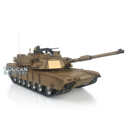 TOUCAN RC HOBBY Henglong 1/16 TK7.0 USA Abrams M1A2 RTR RC Tank 3918 with 360 Degrees Turret Barrel Recoil BB IR Metal Double Rubber Pads Tracks Sprockets Idlers Road Wheels