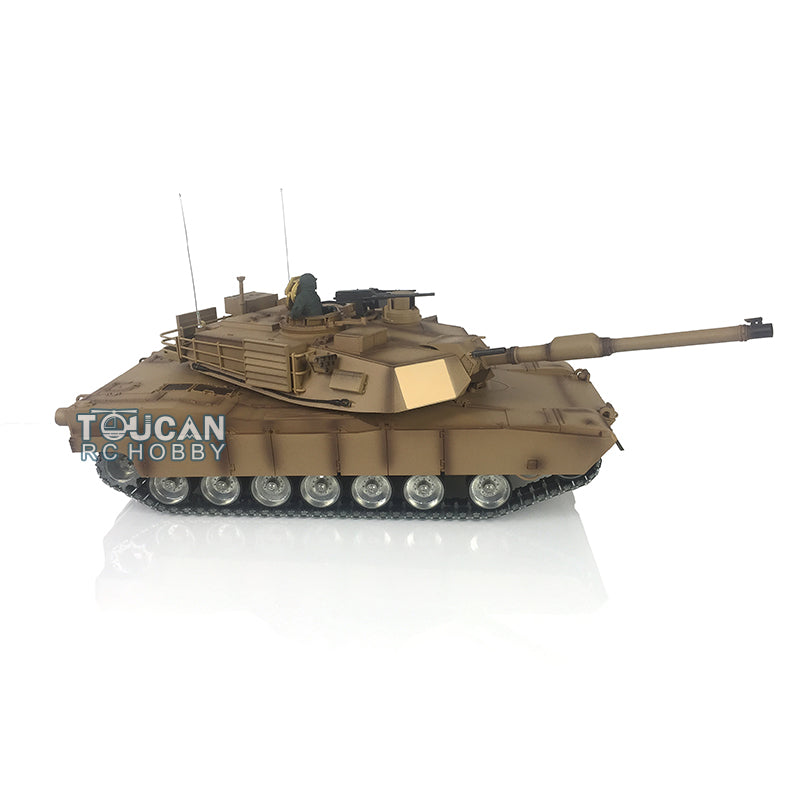 TOUCAN RC HOBBY Henglong 1/16 TK7.0 USA Abrams M1A2 RTR RC Tank 3918 with 360 Degrees Turret Barrel Recoil BB IR Metal Double Rubber Pads Tracks Sprockets Idlers Road Wheels