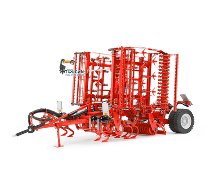 TOUCAN RC HOBBY LESU Metal 1/14 RC Tractor Truck AOUE 1050 4x4 Hydraulic Farm vehicle K500 Seedbed Pre-sowing Soil Preparation Planter Plough Light Sound