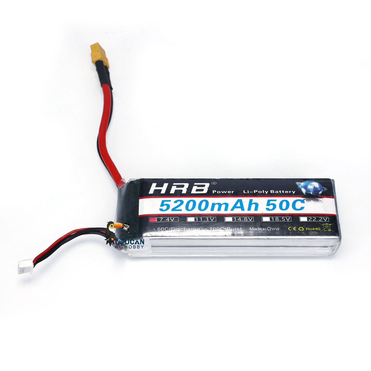 US Stock 7.4V 2S 5200MAH Lipo Battery for RC Hydraulic Excavator Tractor Truck TAMIYA Dumper Loader Constuction Vehicle Accessory