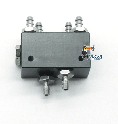 CUT Model Metal Oil Filter Oil Tank M3 M5 Nozzle Hydraulic Pump with Brushless Motor Radiator Cooling Fan for 1/12 1/14 1/16 RC Excavator Loader Dozer Truck Construction Vehicles