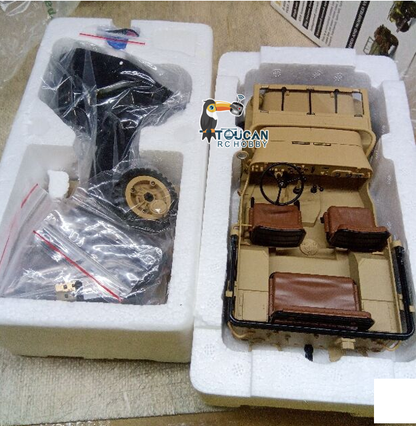 Free Shipping Second Hand US Stock HG 1/14 2.4GHZ Open-top Remote Control Military Car HG4 58 RC Off Road Vehicle 4WD Combat Model Toys 2Speed  Battery Radio
