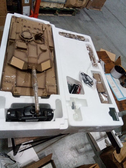 Second Hand US Stock Fast Free Shipping 2.4G Henglong 1/16 Scale 7.0 Upgraded Metal 3918 M1A2 Abrams RTR RC Tank BB IR Smoke Metal Drive Idler Wheels Gearbox Tracks Barrel