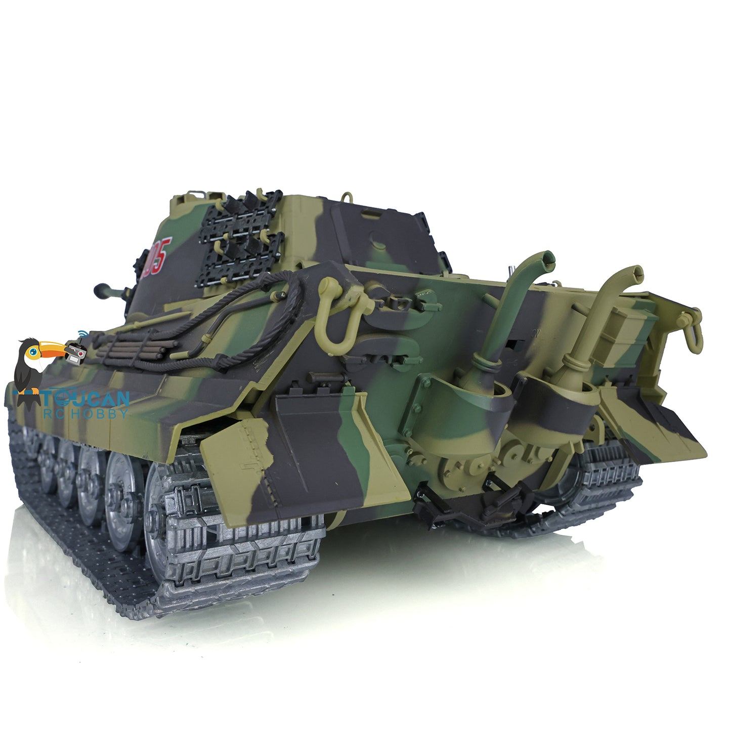 Henglong RC tank featuring metal recoil main barrel structure
