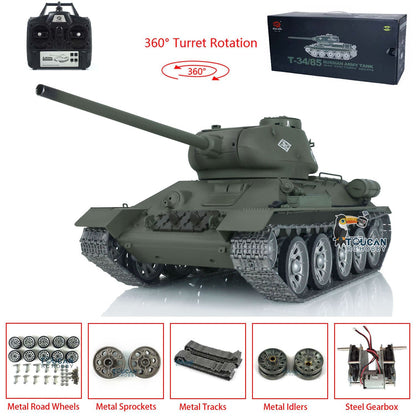 Henglong 1/16 7.0 3909 Soviet Union T34/85 RC Tank with Infrared Combat BB Unit